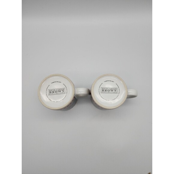 David Carter Brown Pumpkin Hollow pair of Coffee Mugs Sakura by Oneida 2001 - Picture 6 of 12